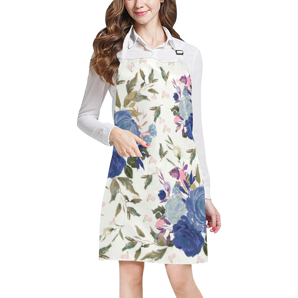 Roses and Cherries All Over Print Apron