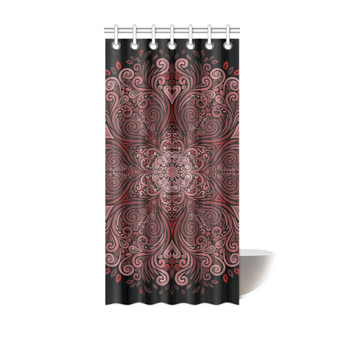 Red Orange Pink And Brown 3d Mandala, Brown And Red Shower Curtain