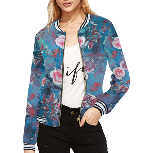 flowers 4 All Over Print Bomber Jacket for Women (Model H21)