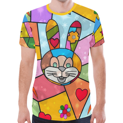 Funny Bunny Popart by Nico Bielow New All Over Print T-shirt for Men (Model T45)