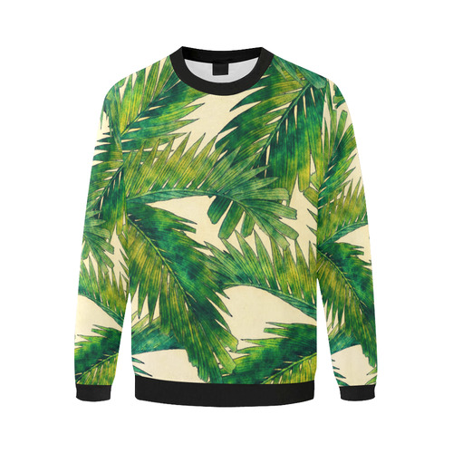palms Men's Oversized Fleece Crew Sweatshirt/Large Size(Model H18)
