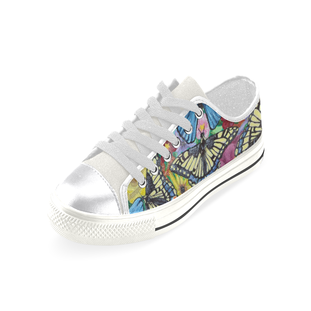 Butterfly Haven Canvas Women's Shoes/Large Size (Model 018)