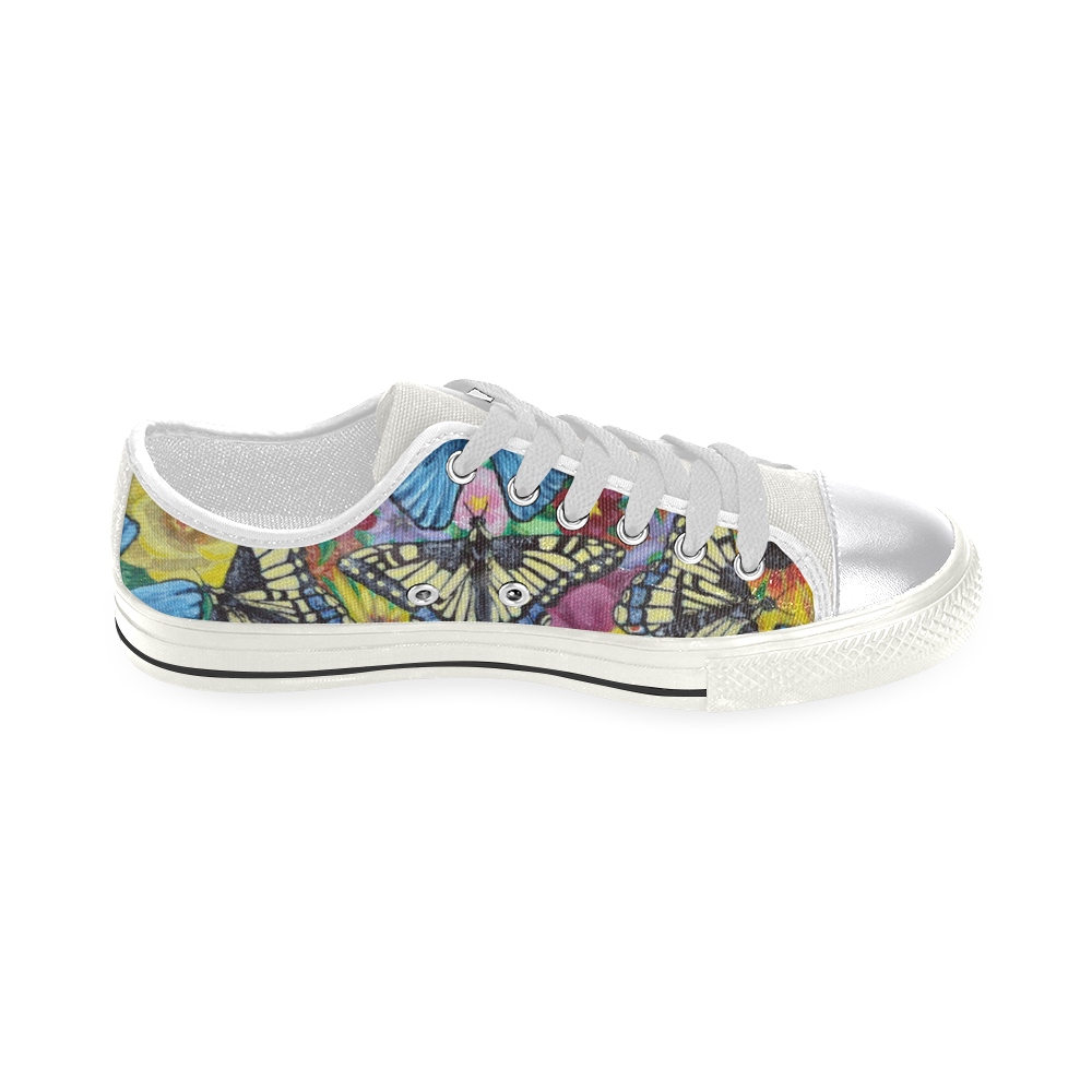 Butterfly Haven Canvas Women's Shoes/Large Size (Model 018)