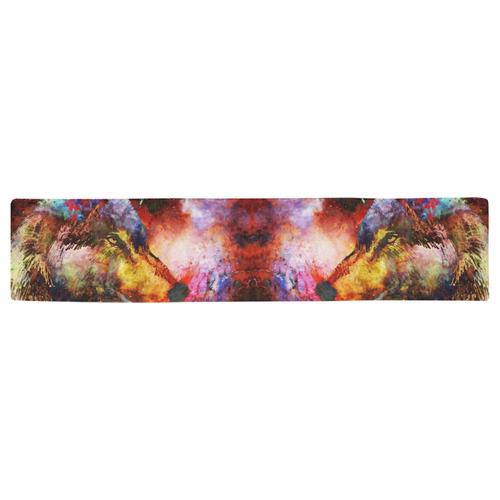 wolf in space Table Runner 16x72 inch