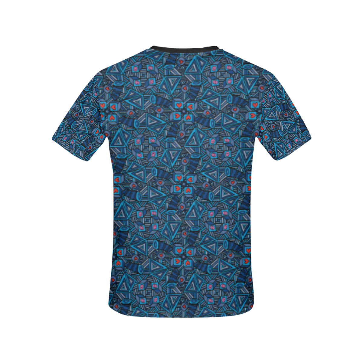 Blue Doodles - Hearts And Smiles All Over Print T-shirt for Women/Large Size (USA Size) (Model T40)