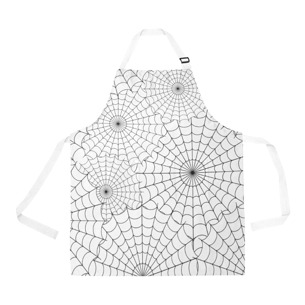 Halloween Spiderwebs on White All Over Print Apron