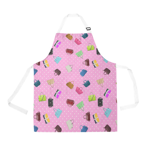 Little Purses and Pink Polka Dots All Over Print Apron