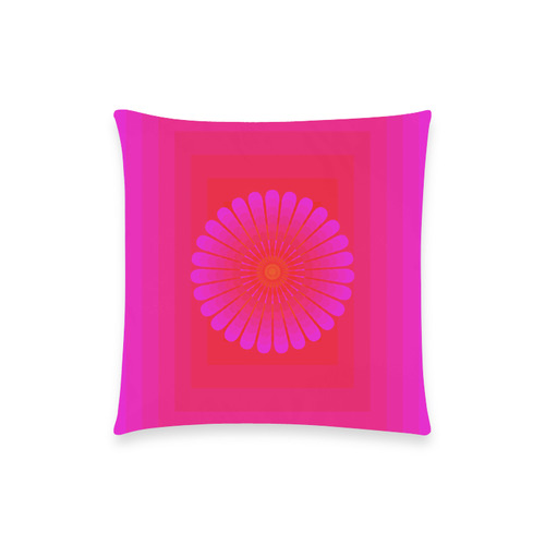 Pink flower Custom  Pillow Case 18"x18" (one side) No Zipper