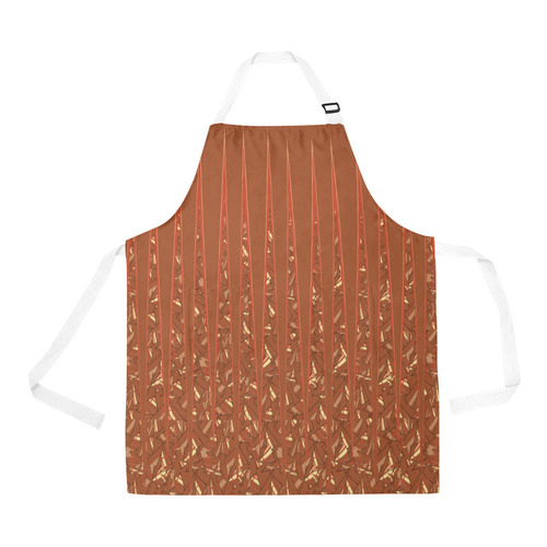 Chocolate Brown Sienna Spikes All Over Print Apron