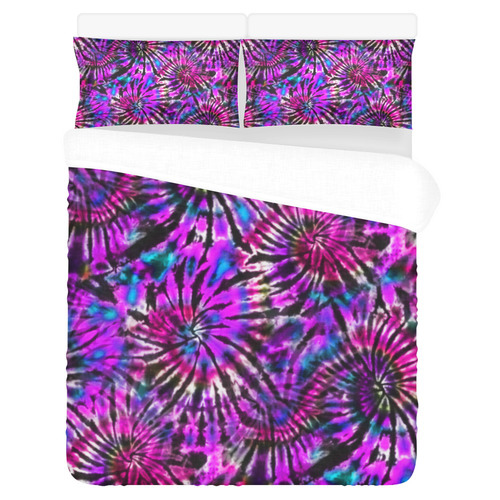 Purple Tie Dye Maddness 3-Piece Bedding Set