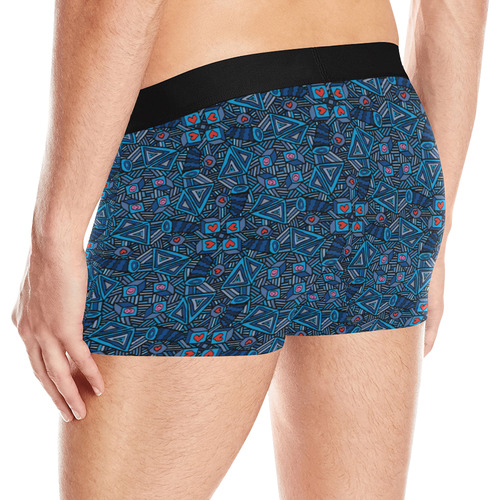 Blue Doodles - Hearts And Smiles Men's All Over Print Boxer Briefs (Model L10)