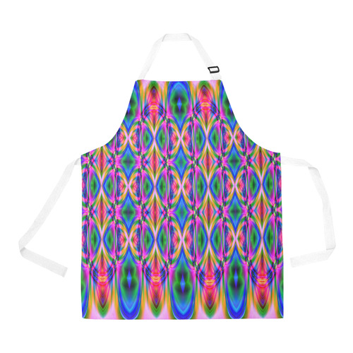Groovy Psychedelic Pink/Blue Abstract All Over Print Apron