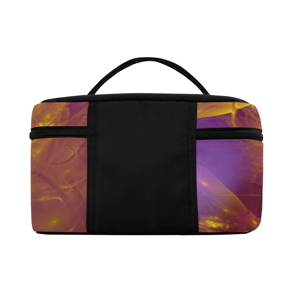 Purple and Golden Cosmetic Bag/Large (Model 1658)