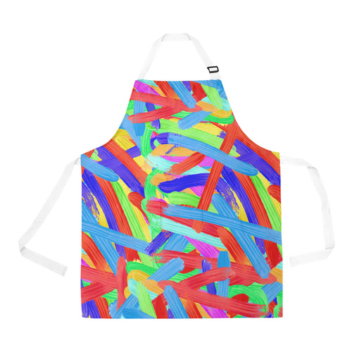 Colorful Finger Painting All Over Print Apron
