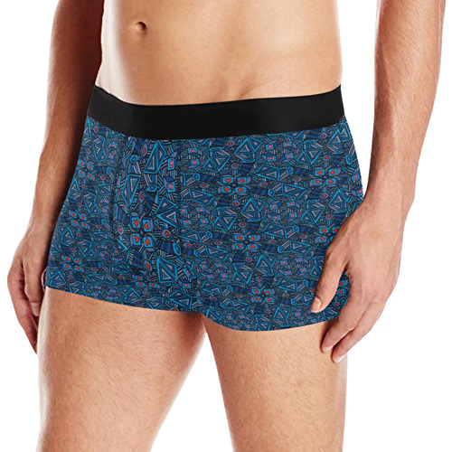 Blue Doodles - Hearts And Smiles Men's All Over Print Boxer Briefs (Model L10)