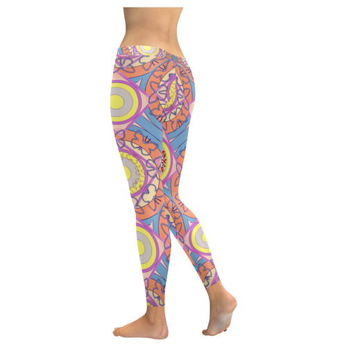 Old Time Butterfly Women's Low Rise Leggings (Invisible Stitch) (Model L05)