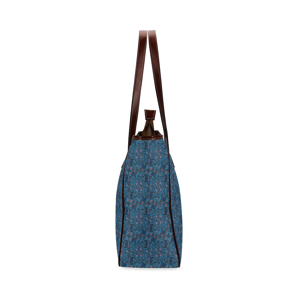 Blue Doodles - Hearts And Smiles Classic Tote Bag (Model 1644)