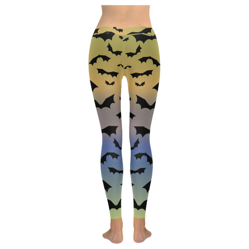 Bats in the Sunset Women's Low Rise Leggings (Invisible Stitch) (Model L05)