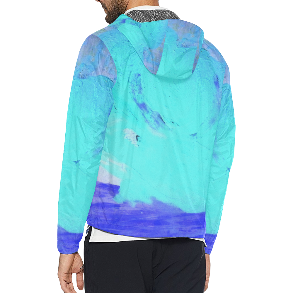 Abstract in Nature ICE BLUE Unisex All Over Print Windbreaker (Model H23)