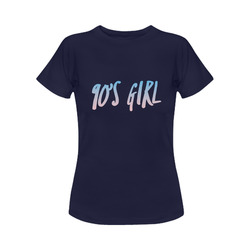 90s Girl Retro Navy tee Women's Classic T-Shirt (Model T17）