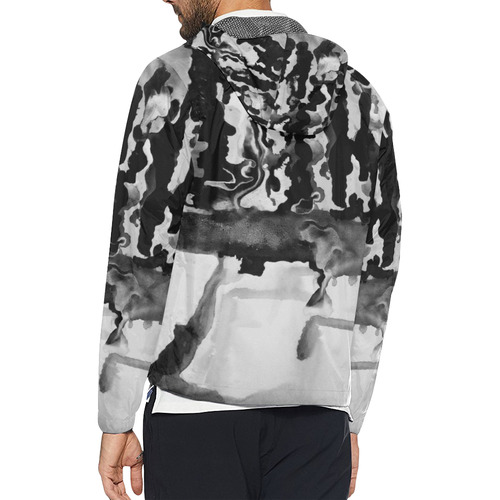 Dripping Tease In Black and White Unisex All Over Print Windbreaker (Model H23)