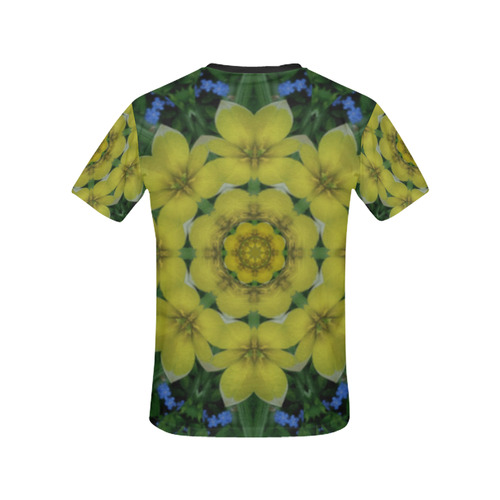 fantasy plumeria decorative real and mandala All Over Print T-shirt for Women/Large Size (USA Size) (Model T40)