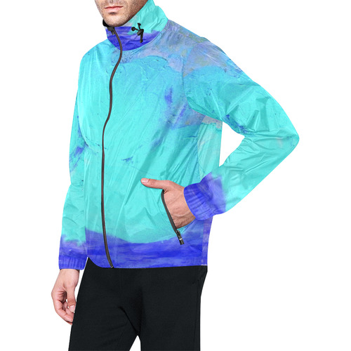 Abstract in Nature ICE BLUE Unisex All Over Print Windbreaker (Model H23)